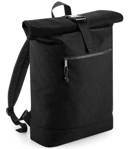 BagBase Recycled Roll-Top Backpack - BLK - ONE